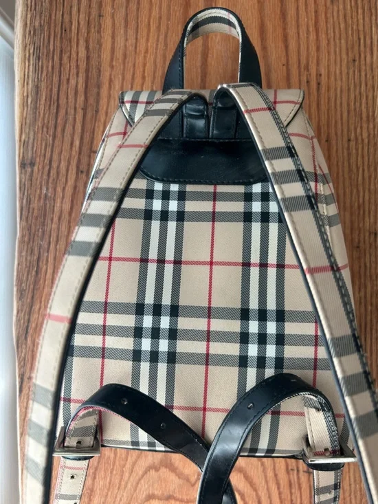 Burberry Beige Black Red Nova Check Mini Backpack - Picture 2 of 8